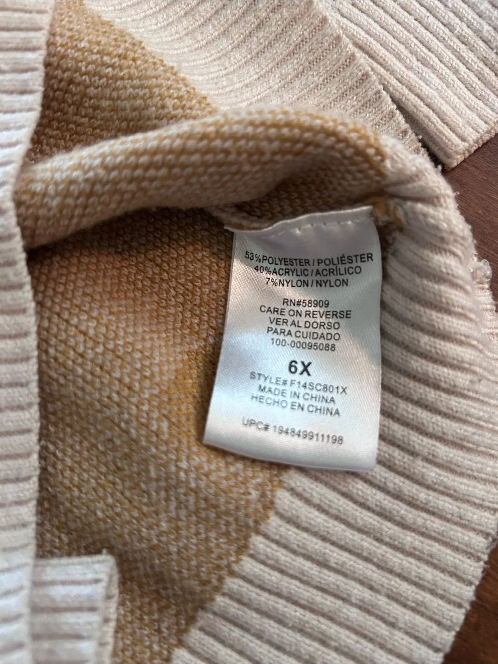 Adorable Copper Key 6X cream and gold sweater